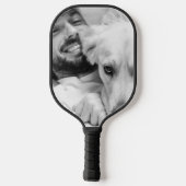 Raquette De Pickleball Photo de chien noir et blanc (Verso)