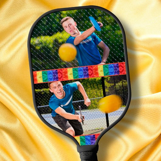 Raquette De Pickleball Photo personnalisée Gay LGBTQ Gay pride arc-en-cie