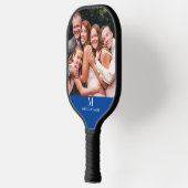 Raquette De Pickleball Photo personnalisée moderne Nom Monogramme Pickleb (Gauche)