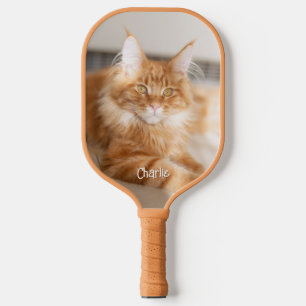 Raquette De Pickleball Photo Portrait vertical de chat - Nom de police mi
