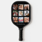 Raquette De Pickleball Photographie noir nom de famille sciprt (Verso)