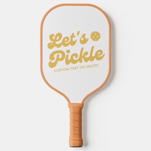 Raquette De Pickleball Pickle Cool Retro Texte personnalisé (Recto)
