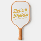 Raquette De Pickleball Pickle Cool Retro Texte personnalisé (Verso)