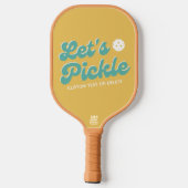 Raquette De Pickleball Pickle Cool Retro Texte personnalisé (Verso)