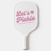 Raquette De Pickleball Pickle Pink Cool Retro Personnalisé (Verso)