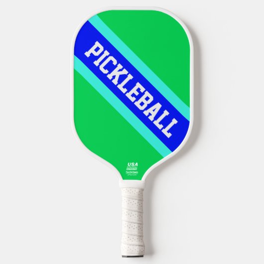 Raquette De Pickleball PICKLEBALL Bright Green Royal Blue Racing Stripes (Recto)