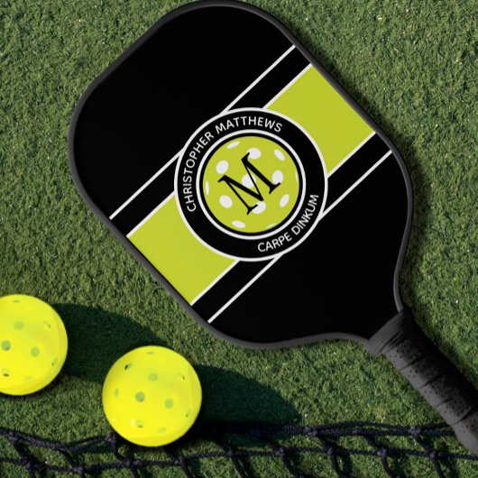 Raquette De Pickleball Pickleball Carpe Dinkum Nom du devis initial Noir