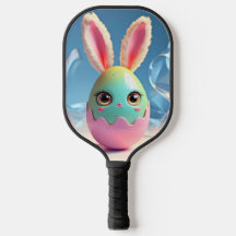Pickleball de Pâques - Bunny & Egg Paddle Design