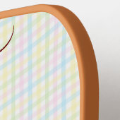 Raquette De Pickleball Pickleball Gal : Fleurs Plaid Monogramme Nom (Détail gauche)