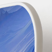 Raquette De Pickleball Pickleball Monogramme et nom Arrière - plan bleu (Détail gauche)