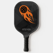 Raquette De Pickleball Pickleball orange flamand personnalisé sur noir (Verso)
