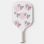 Raquette De Pickleball Pickleball Paddle Cute Pink Hearts  (Verso)