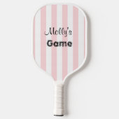 Raquette De Pickleball Pickleball Paddle Cute Stripe Pink & White (Verso)