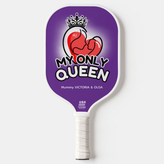 Raquette De Pickleball Pickleball Paddle : Ma seule reine (violet/vert) (Recto)