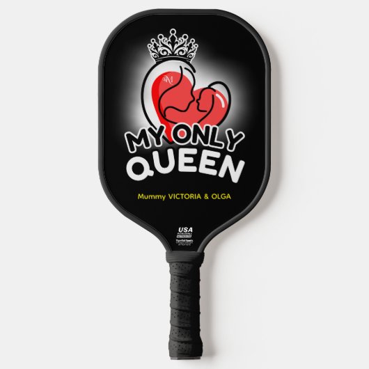 Raquette De Pickleball Pickleball Paddle : My Only Queen (noir/gris) (Recto)