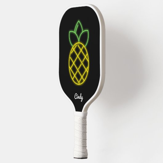 Raquette De Pickleball Pickleball Paddle Personnalisé Ananas Neon Noir (Gauche)