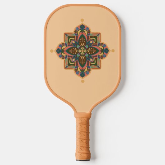 Raquette De Pickleball Pickleball Paddle with geometric peachy mandala (Recto)