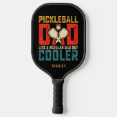 Raquette De Pickleball Pickleball Papa Typographie Nom personnalisé (Verso)