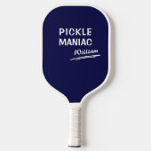 Raquette De Pickleball Pickleball PickleManiac Nom Moderne drôle Bleu (Verso)
