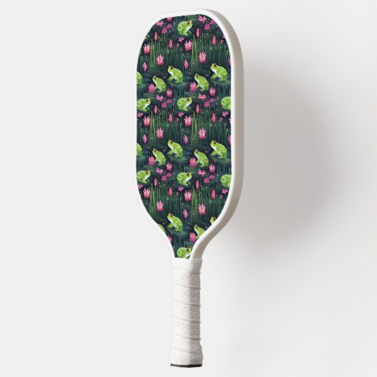 Raquette De Pickleball Pickleball Preppy Paddle Frogs en rose et vert (Gauche)