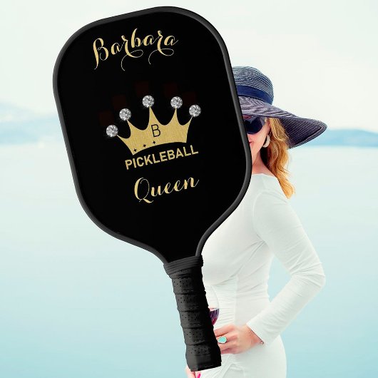 Raquette De Pickleball Pickleball Queen Glam Glitz Monogramme Nom Or