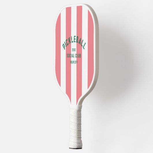 Raquette De Pickleball Pickleball Social Club Custom Pink Cabana Stripe (Gauche)