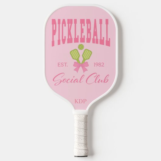 Raquette De Pickleball Pickleball Social Club Pink Bow Monogramme (Recto)