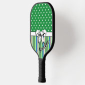 Raquette De Pickleball Pickleball Summer Stripes Dots verts Bow blanc (Gauche)