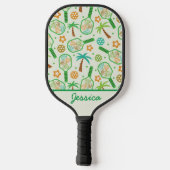 Raquette De Pickleball Pickleball tropical avec palmiers Personnalisé (Verso)