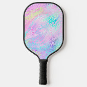 Raquette De Pickleball Pile Iridescente Arc-en-ciel Leopard rose (Verso)