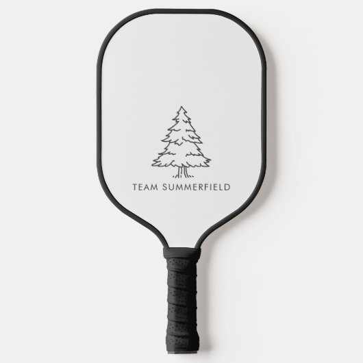 Raquette De Pickleball Pine Tree Nom De Famille Plaid Rustic (Recto)