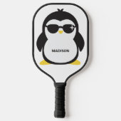 Raquette De Pickleball Pingouin cool de nom personnalisé (Verso)