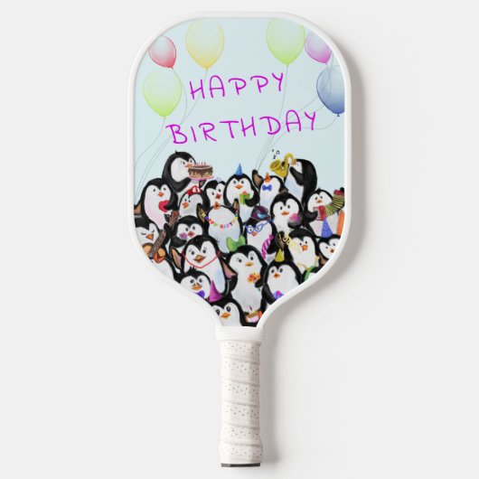 Raquette De Pickleball Pingouins Anniversaire Pickleball Paddle cadeau (Recto)