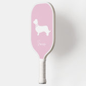 Raquette De Pickleball Pink blush champagne custom modern dachsund (Gauche)