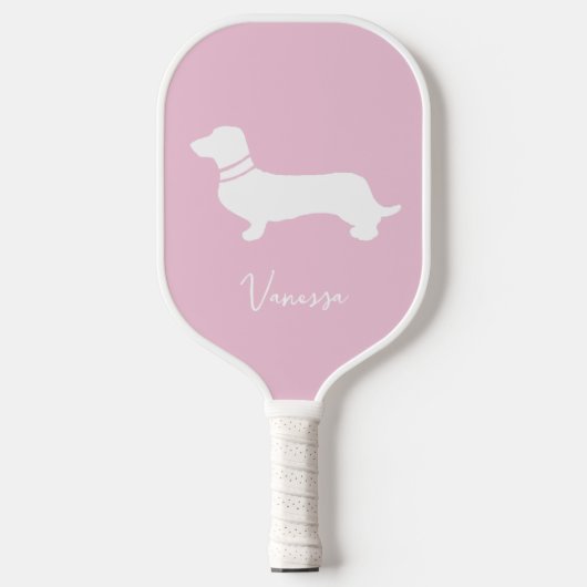 Raquette De Pickleball Pink blush champagne custom modern dachsund (Recto)