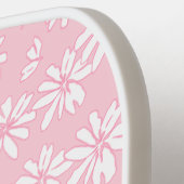 Raquette De Pickleball Pink Daisy Floral Pattern Personnalisé Nom Cute (Détail gauche)