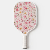 Raquette De Pickleball Pink Floral Monogram (Verso)