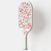 Raquette De Pickleball Pink Floral Pattern Personalized Name Cute (Gauche)