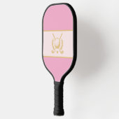 Raquette De Pickleball Pink & Gold Elegant Laurel Crest Design (Gauche)