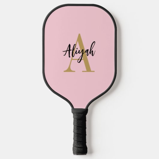 Raquette De Pickleball Pink Pasogram Nom du script Personnalisé (Recto)