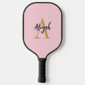 Raquette De Pickleball Pink Pasogram Nom du script Personnalisé (Verso)