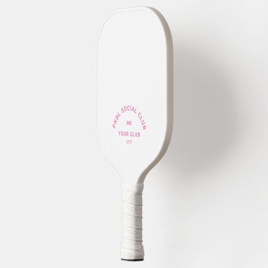 Raquette De Pickleball Pink PKBL Social Club Monogram Crest (Gauche)