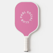 Raquette De Pickleball Pink PKBL Social Club Monogram Crest (Verso)