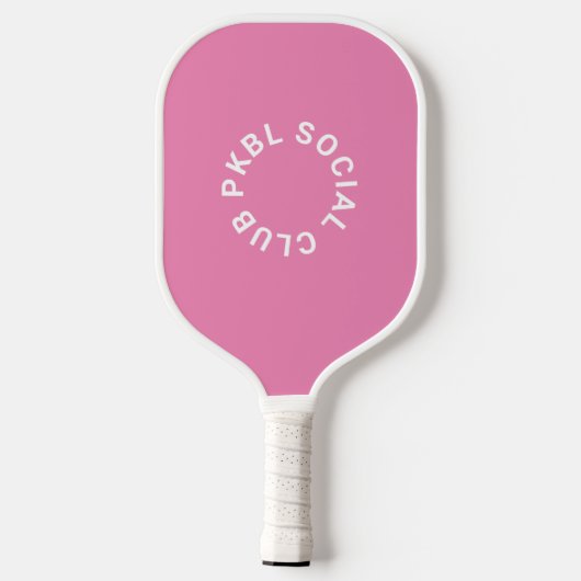 Raquette De Pickleball Pink PKBL Social Club Monogram Crest (Verso)