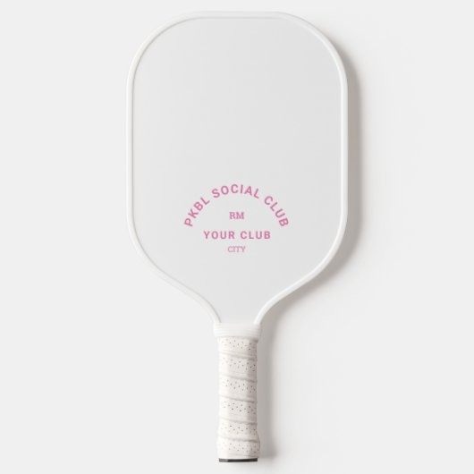 Raquette De Pickleball Pink PKBL Social Club Monogram Crest (Recto)