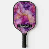 Raquette De Pickleball Pink, Purple and Gold Alcohol Ink Personalized (Verso)