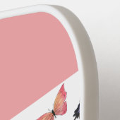 Raquette De Pickleball Pink Purple Butterflies Monogram Custom Name (Détail gauche)