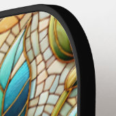 Raquette De Pickleball Pink Roses Stained Glass Mosaic (Détail gauche)