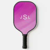 Raquette De Pickleball Pink simple initiales joli cadeau sportif pour ell (Verso)