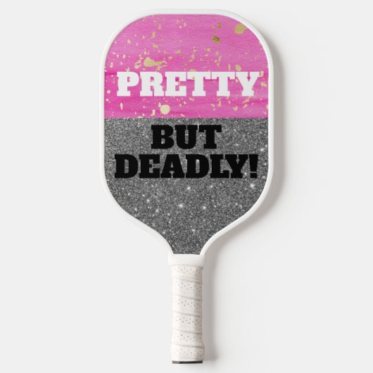 Raquette De Pickleball Pink Sparkle Drôle, Joli Mais Mort (Recto)